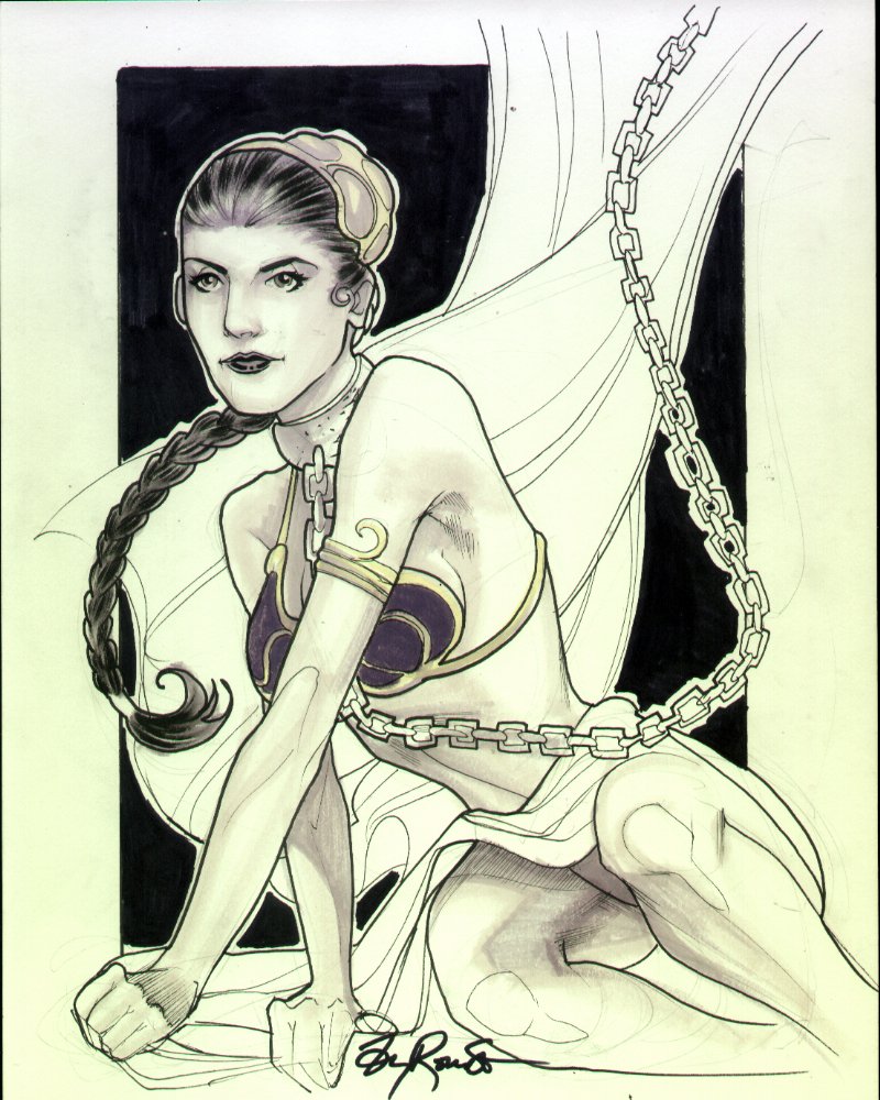 Slave Leia - Star Wars Watercolor Commission 11x14 by Unknown Artist? Slave Leia - Star Wars Watercolor Commission 11x14 by Unknown Artist?